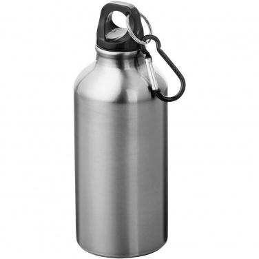 Logotrade Geschäftsgeschenke das Foto: Oregon 400 ml Aluminium Trinkflasche mit Karabinerhaken