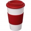 Americano® 350 ml Isolierbecher mit Schutzring, Weiß / Rot