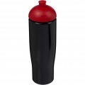 H2O Active® Tempo 700 ml Sportflasche mit Stülpdeckel, Durchgehend schwarz / rot