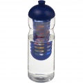 H2O Active® Base 650 ml Sportflasche mit Stülpdeckel und Infusor, Transparent / Blau