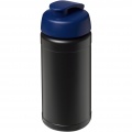 Baseline® Plus 500 ml Sportflasche mit Klappdeckel, Einfarbig schwarz / blau