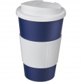 Americano® 350 ml Isolierbecher mit Schutzring & auslaufsicherem Schraubverschluss, Blau / Weiß