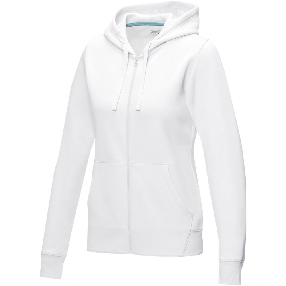 Logotrade Geschäftsgeschenke das Foto: Ruby Hoodie mit durchgehendem Reißverschluss aus Bio-Material für Damen