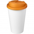 Americano® Eco 350 ml recycelter Becher mit auslaufsicherem Deckel, Orange / Weiß