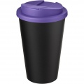 Americano® Eco 350 ml recycelter Becher mit auslaufsicherem Deckel, Lila / Tiefschwarz