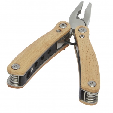 Logotrade Firmengeschenke das Foto: Anderson Mittelgroßes Multitool aus Holz mit 12 Funktionen