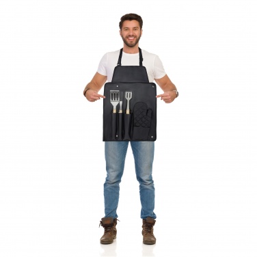 Logotrade Werbegeschenke das Foto: Gril 5-teiliges Grillset und Handschuh 