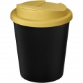 Americano® Espresso Eco 250 ml recycelter Isolierbecher mit auslaufsicherem Deckel, Durchgehend schwarz / gelb