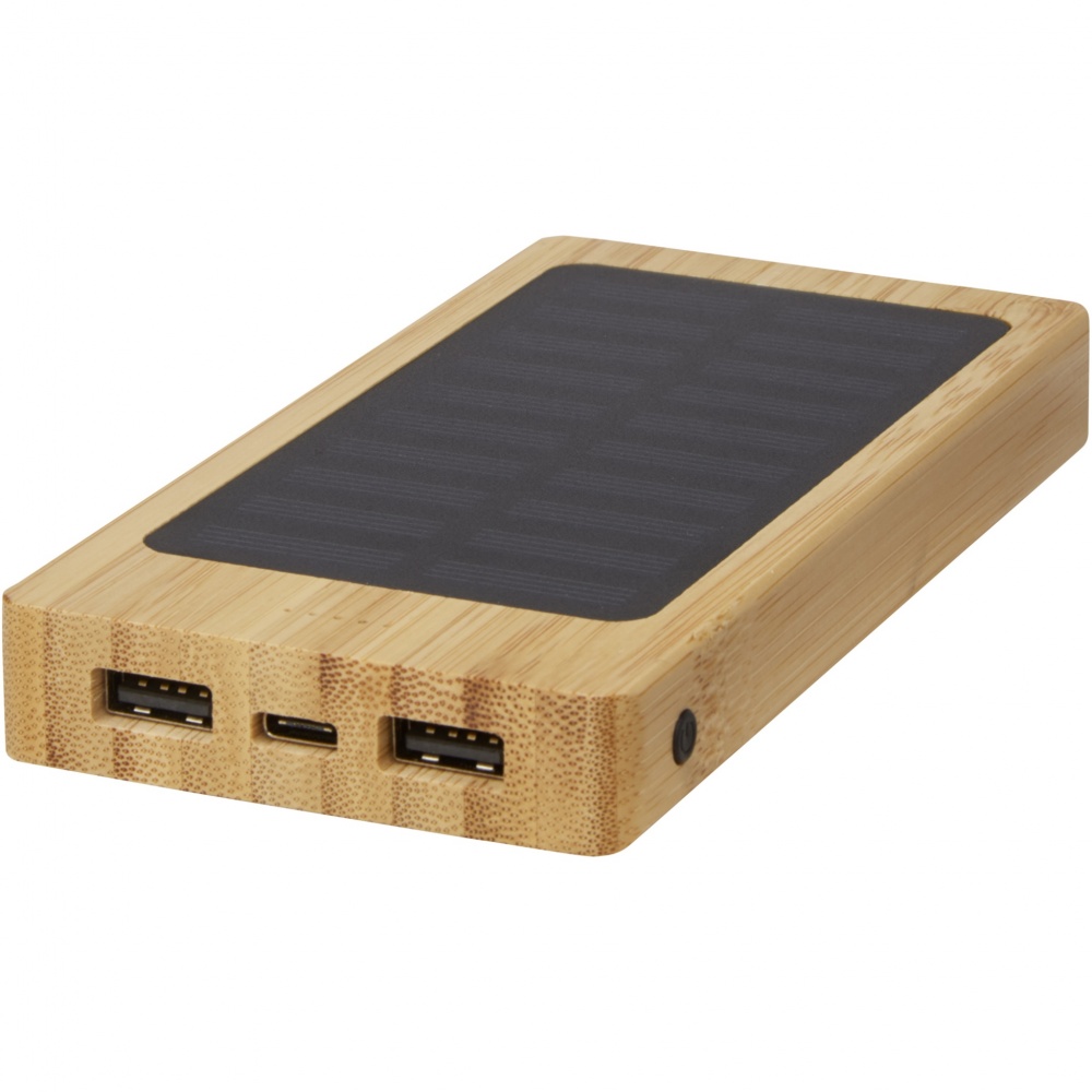 Logotrade werbemittel das Foto: Alata 8000 mAh Bambus Solar-Powerbank