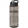 H2O Active® Eco Treble 750 ml Sportflasche mit Stülpdeckel , Anthrazit / Tiefschwarz