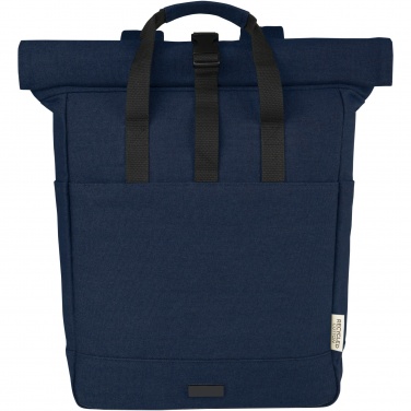 Logotrade Firmengeschenke das Foto: Joey 15" GRS Rolltop Laptoprucksack aus recyceltem Canvas 15 L