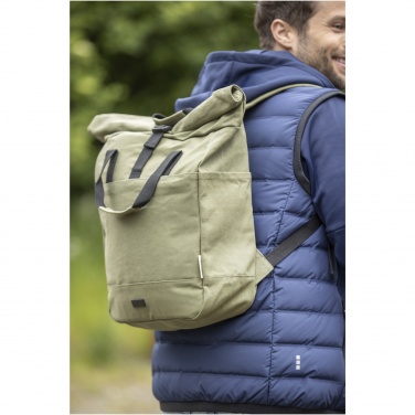 Logotrade Firmengeschenke das Foto: Joey 15" GRS Rolltop Laptoprucksack aus recyceltem Canvas 15 L