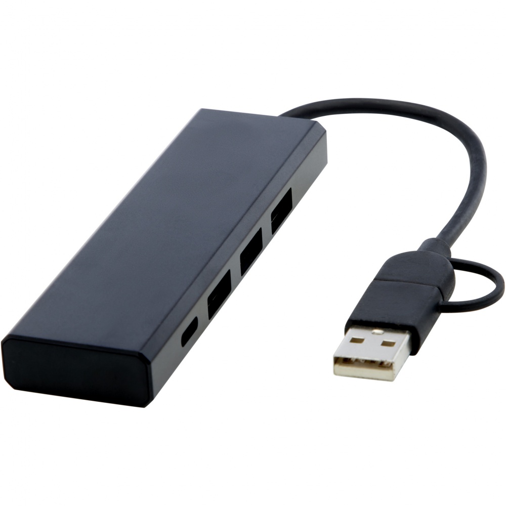 Logotrade Firmengeschenke das Foto: Rise USB 2.0 Hub aus recyceltem RCS Aluminium