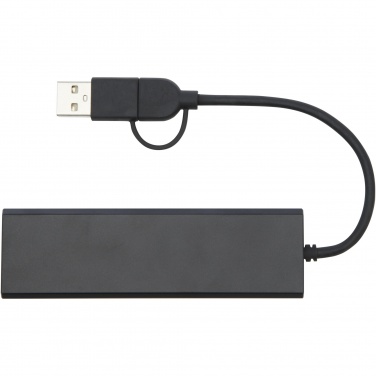 Logotrade Werbegeschenke das Foto: Rise USB 2.0 Hub aus recyceltem RCS Aluminium