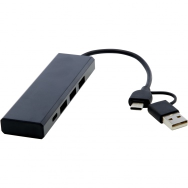 Logotrade Geschäftsgeschenke das Foto: Rise USB 2.0 Hub aus recyceltem RCS Aluminium