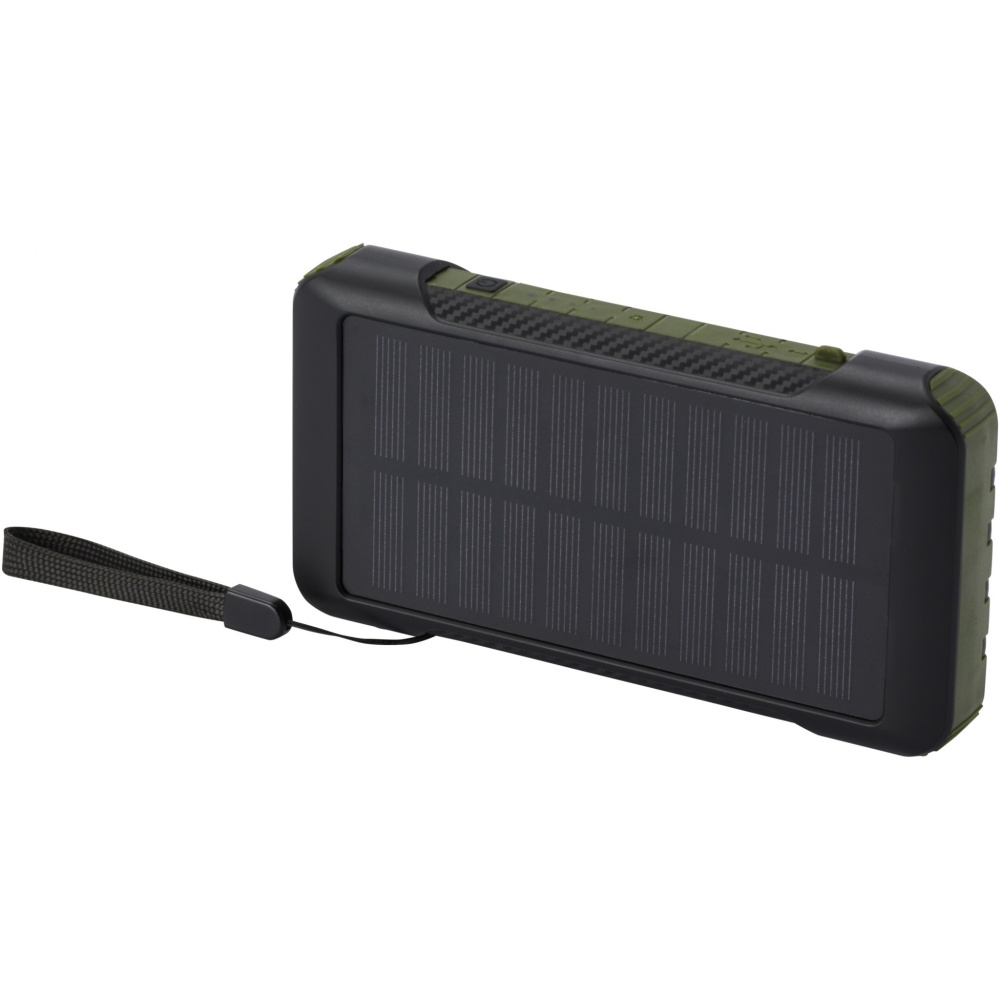 Logotrade Firmengeschenke das Foto: Soldy 10.000 mAh Solardynamo-Powerbank aus recyceltem GRS Kunststoff 