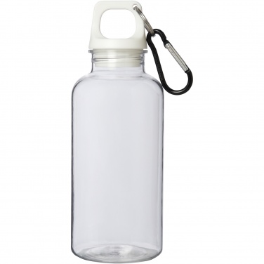 Logotrade Werbeartikel das Foto: Oregon 400 ml RCS-zertifizierte Trinkflasche aus recyceltem Kunststoff mit Karabiner 