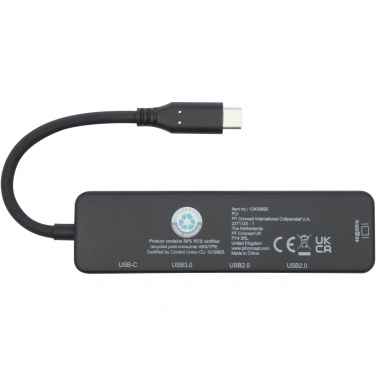 Logotrade Werbeartikel das Foto: Loop Multimedia-Adapter aus recyceltem RCS Kunststoff USB 2.0-3.0 mit HDMI-Anschluss