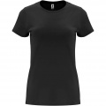 Capri T-Shirt für Damen, Durchgehend schwarz