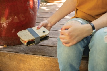 Logotrade werbemittel das Foto: Lunch-Box aus Glas mit Bambusdeckel