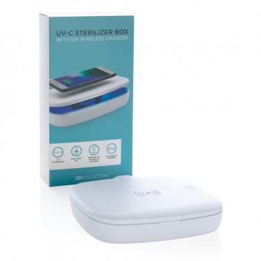 Logotrade werbemittel das Foto: UV-C Sterilisations-Box mit 5W Wireless Charger