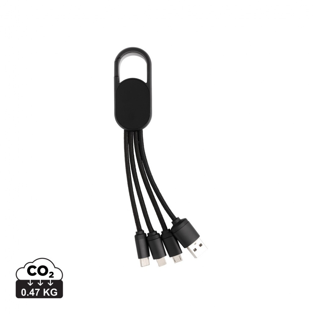 Logotrade Werbeartikel das Foto: 4-in-1 Kabel mit Karabiner-Clip