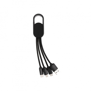 Logotrade Firmengeschenke das Foto: 4-in-1 Kabel mit Karabiner-Clip