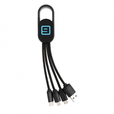 Logotrade Firmengeschenke das Foto: 4-in-1 Kabel mit Karabiner-Clip