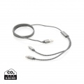 3-in-1 umwobenes Kabel, grau