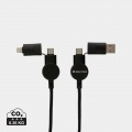 Oakland RCS rKunststoff 1,2m 6-in-1 Fast-Charging 45W Kabel, Schwarz