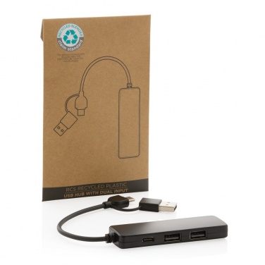 Logotrade werbemittel das Foto: RCS recycelter USB-Hub mit Dual-Input