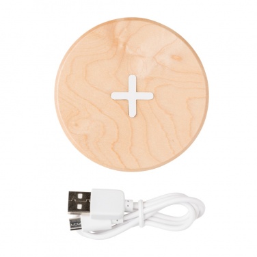 Logotrade Werbegeschenke das Foto: 5W Wirless-Charger aus Holz