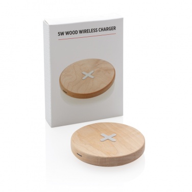 Logotrade Geschäftsgeschenke das Foto: 5W Wirless-Charger aus Holz