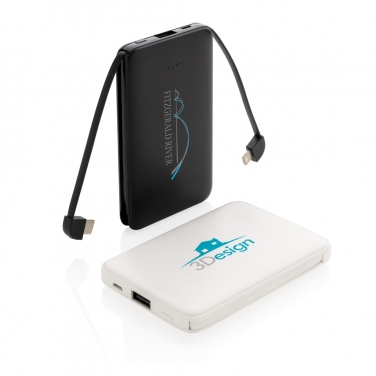 Logotrade Logogeschenke das Foto: 5.000 mAh Powerbank mit integriertem Kabel