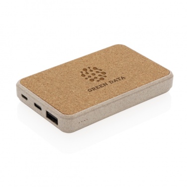 Logotrade Firmengeschenke das Foto: Kork und Weizen 5.000 mAh Pocket-Powerbank