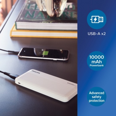 Logotrade Firmengeschenke das Foto: Philips 10.000 mAh Slim Powerbank