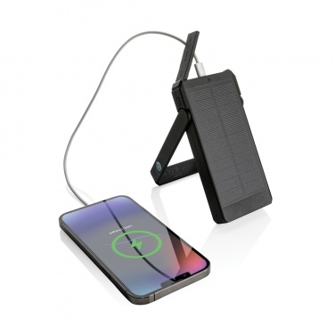 Logotrade Werbegeschenke das Foto: Skywave 10000mAh Solarpowerbank aus RCS recycelt. Kunststoff