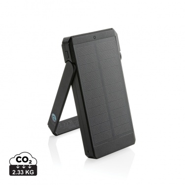 Logotrade Firmengeschenke das Foto: Skywave 10000mAh Solarpowerbank aus RCS recycelt. Kunststoff