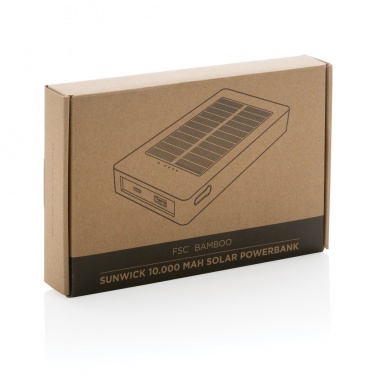 Logotrade Werbegeschenke das Foto: Sunwick 10.000mah Bambus Solar Powerbank