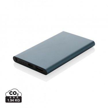 Logotrade Werbegeschenke das Foto: 4.000mAh Type-C Powerbank aus RCS recyeltem ABS & Aluminium