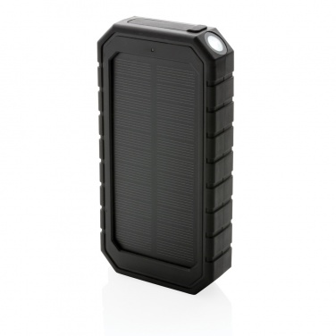 Logotrade Logogeschenke das Foto: 10.000 mAh Solar-Powerbank mit 10W Wireless aus RCS Plastik