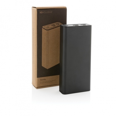 Logotrade Werbeartikel das Foto: Terra 20.000mAh 20W Powerbank aus RCS recyceltem Aluminium