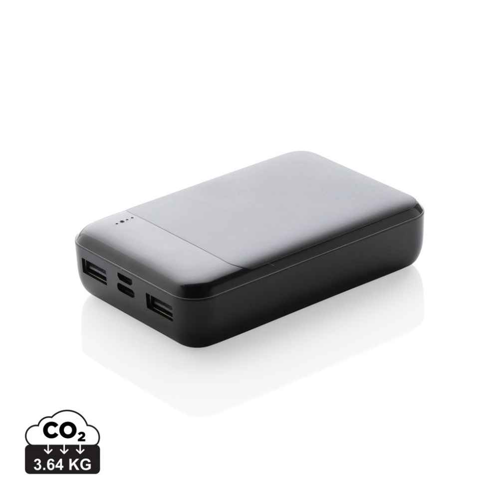 Logotrade Werbeartikel das Foto: 10.000 mAh Powerbank aus RCS Standard recyceltem Kunststoff