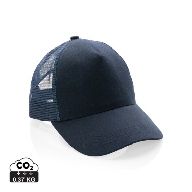 Logotrade Firmengeschenke das Foto: Impact AWARE™ 190gr Brushed rCotton 5 Panel Trucker-Cap