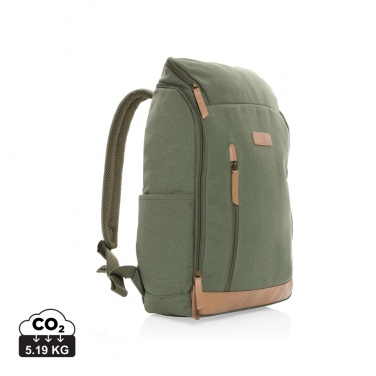 Logotrade Werbegeschenke das Foto: Impact AWARE™ 16 oz. r recyceltem canvas 15" Laptop-Rucksack