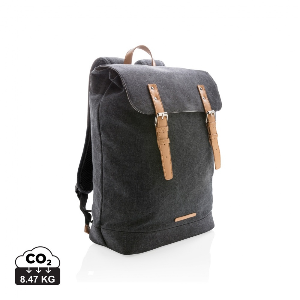 Logotrade Werbeartikel das Foto: Canvas Laptop-Rucksack, PVC-frei