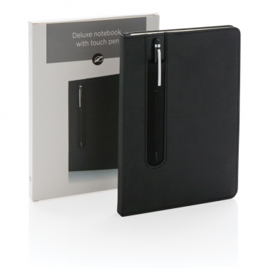 Logotrade Firmengeschenke das Foto: Basic Hardcover PU A5 Notizbuch mit Stylus-Stift