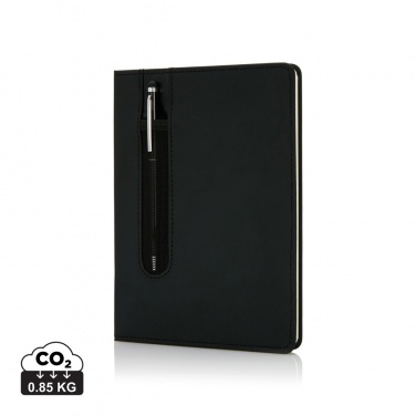 Logotrade Firmengeschenke das Foto: Basic Hardcover PU A5 Notizbuch mit Stylus-Stift