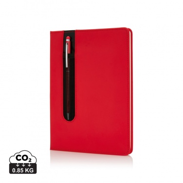 Logotrade Logogeschenke das Foto: Basic Hardcover PU A5 Notizbuch mit Stylus-Stift