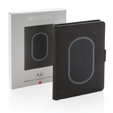 Logotrade Firmengeschenke das Foto: Air Notizbuchcover mit kabelloser Aufladefunktion